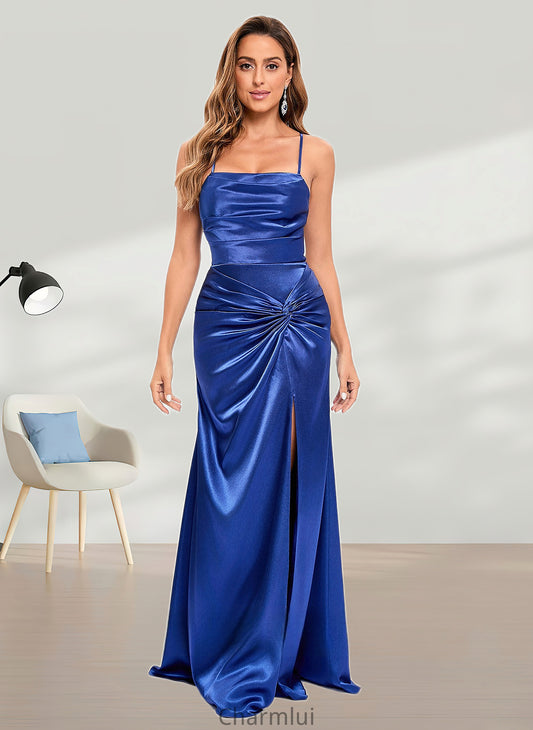 Kaliyah Trumpet/Mermaid Straight Floor-Length Stretch Satin Prom Dresses DYP0025845