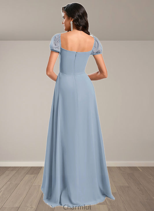 Paige A-line Square Floor-Length Chiffon Prom Dresses With Ruffle DYP0025872