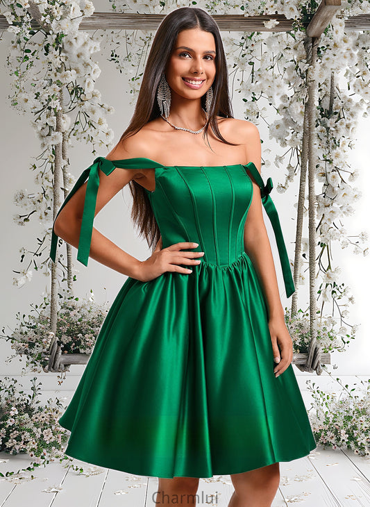 Ryleigh Ball-Gown/Princess Straight Short Satin Homecoming Dress With Bow DYP0025645