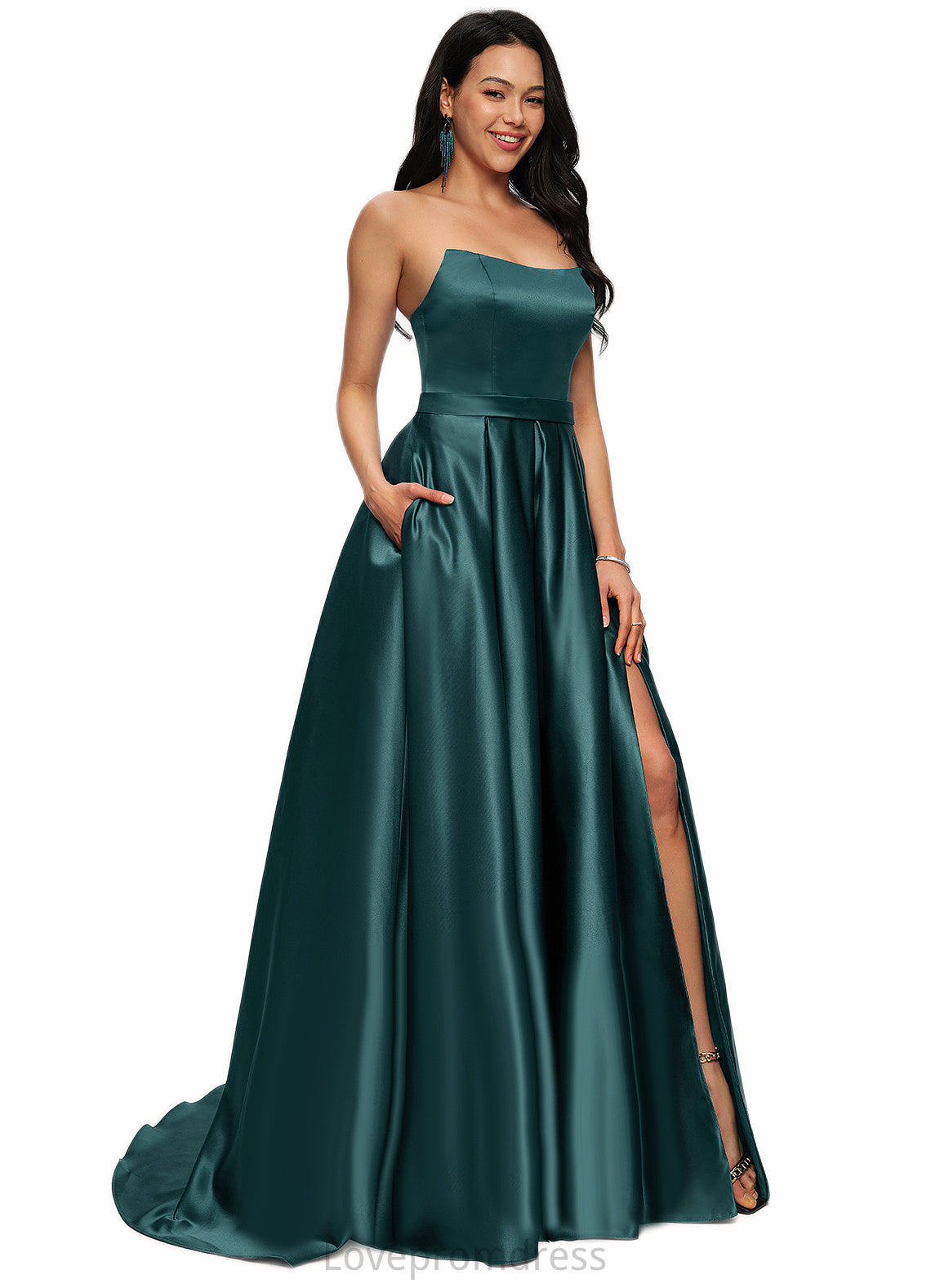 Katharine Ball-Gown/Princess Sweep Train Satin Prom Dresses DYP0022207