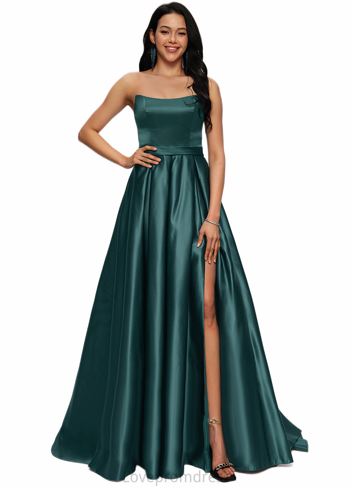 Katharine Ball-Gown/Princess Sweep Train Satin Prom Dresses DYP0022207