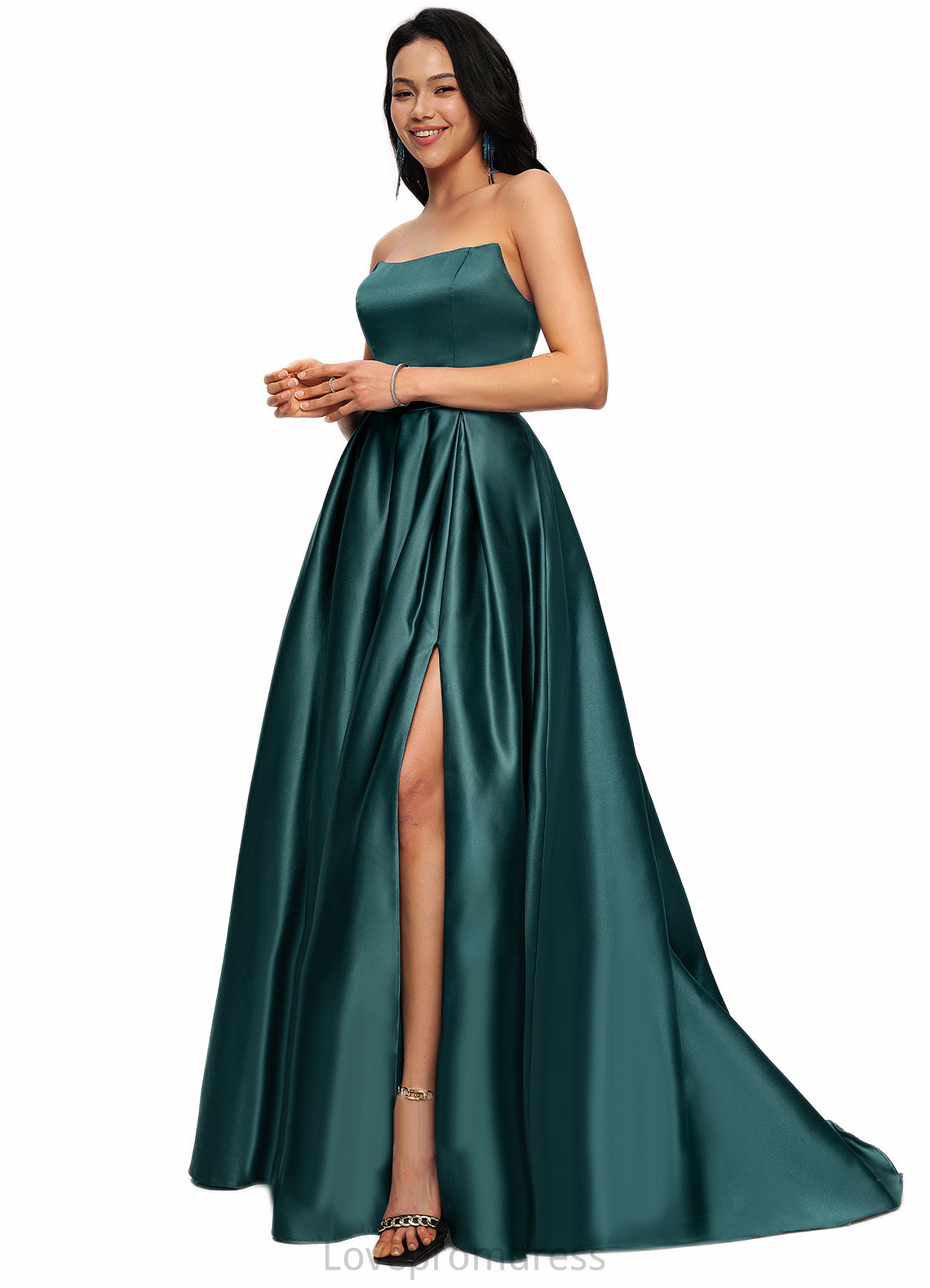 Katharine Ball-Gown/Princess Sweep Train Satin Prom Dresses DYP0022207