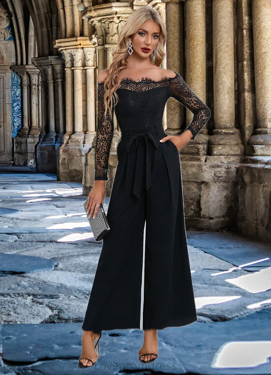 Miracle Cold Shoulder Elegant Jumpsuit/Pantsuit Polyester Asymmetrical Maxi Dresses DYP0022319