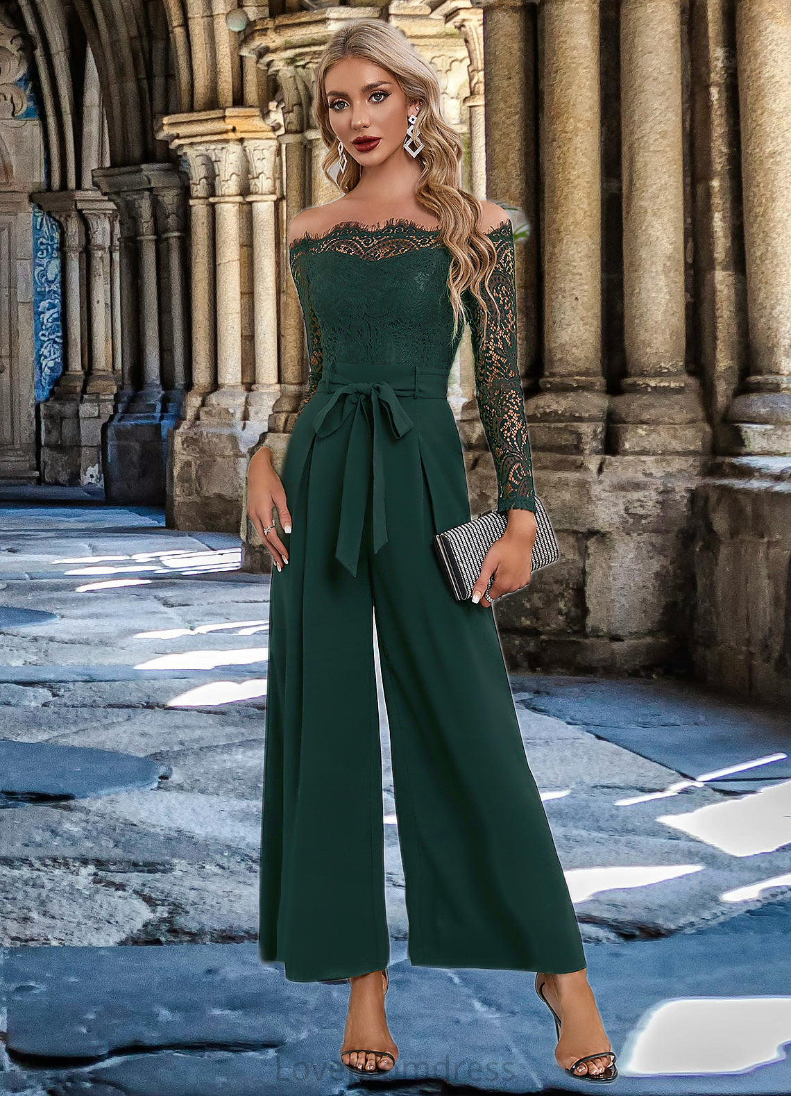 Miracle Cold Shoulder Elegant Jumpsuit/Pantsuit Polyester Asymmetrical Maxi Dresses DYP0022319