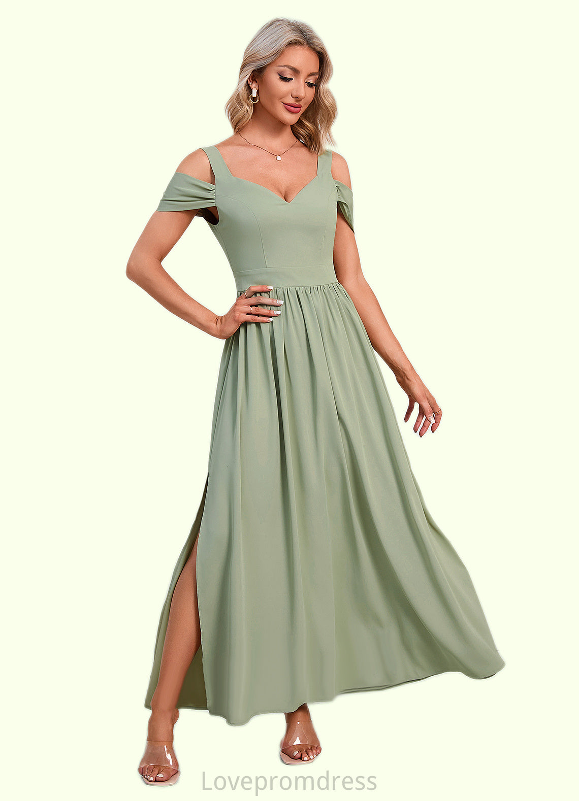 Dominique Ruffle Sweetheart Elegant A-line Polyester Maxi Dresses DYP0022426