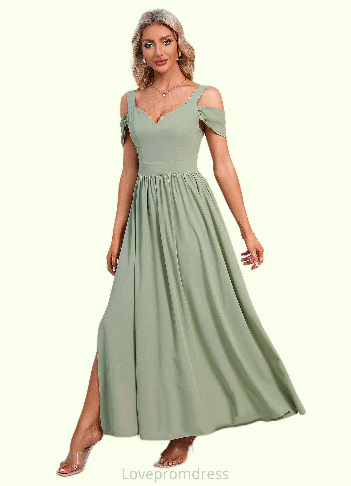 Dominique Ruffle Sweetheart Elegant A-line Polyester Maxi Dresses DYP0022426