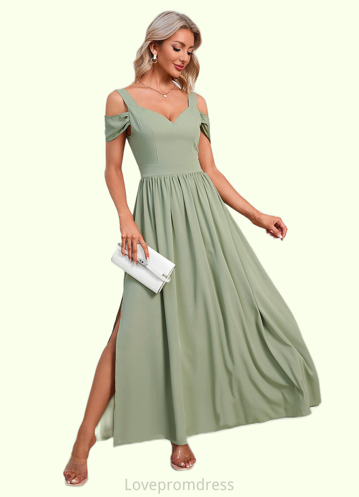 Dominique Ruffle Sweetheart Elegant A-line Polyester Maxi Dresses DYP0022426