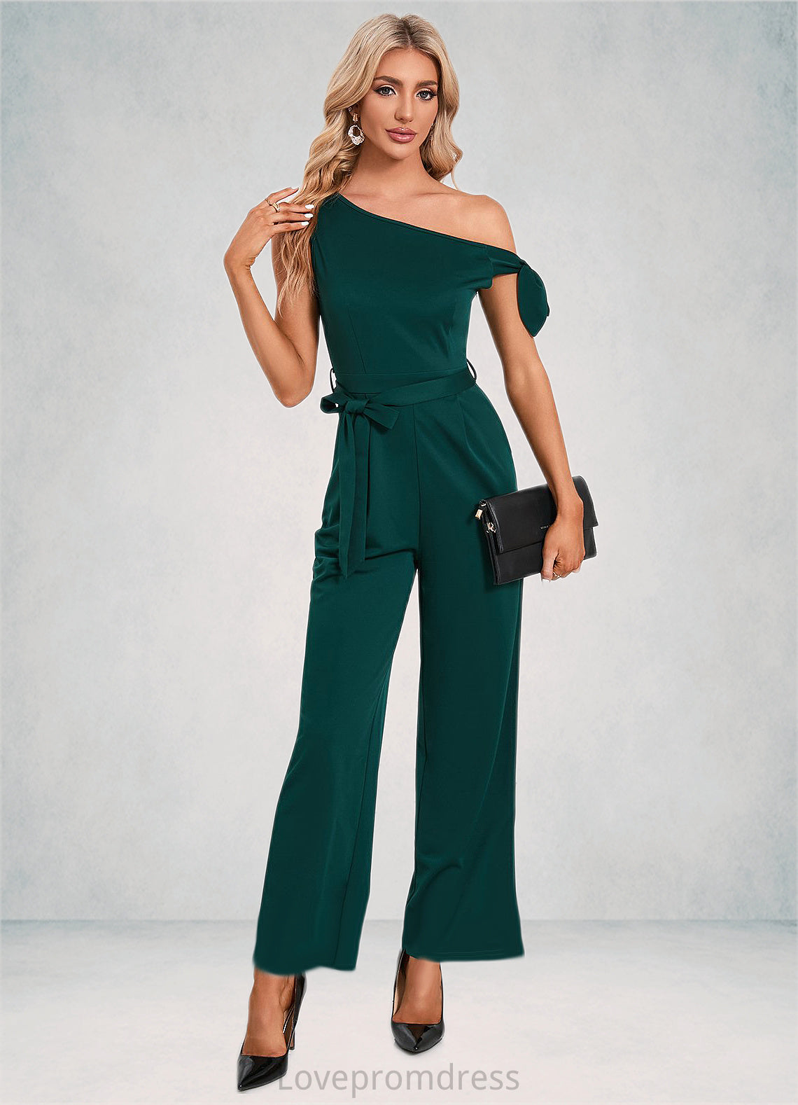 Yesenia One Shoulder Elegant Jumpsuit/Pantsuit Cotton Blends Maxi Dresses DYP0022491