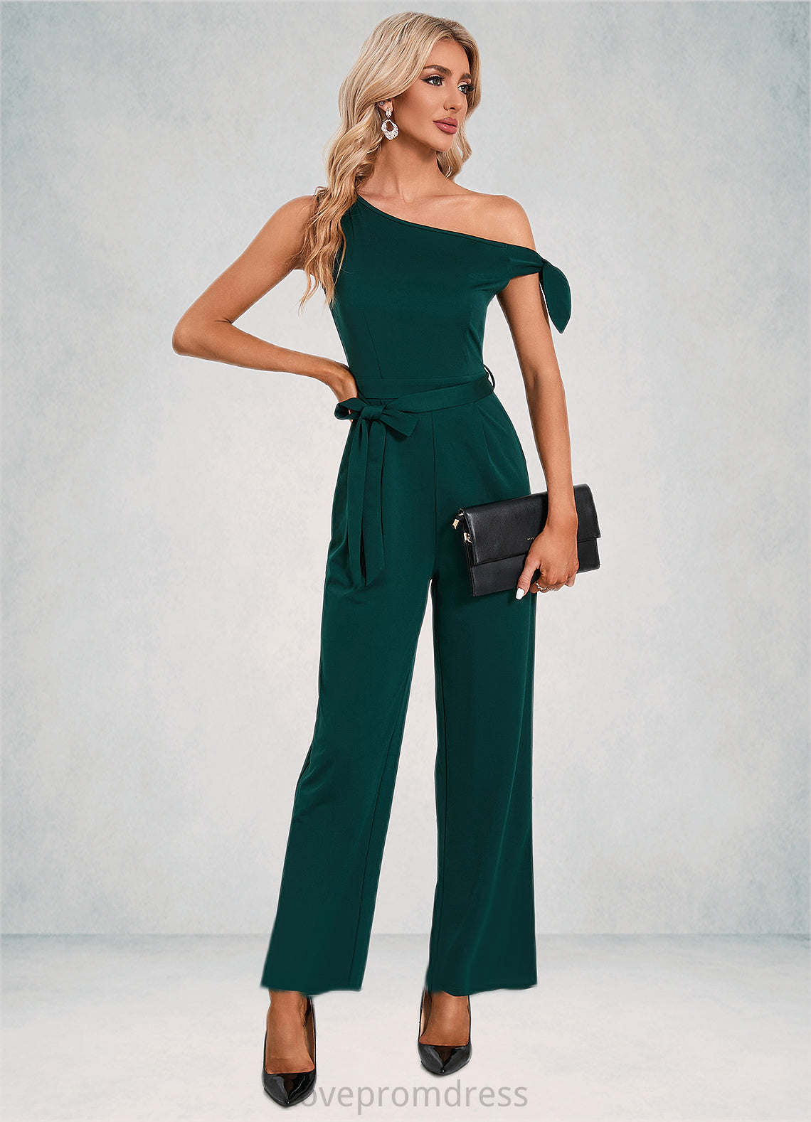 Yesenia One Shoulder Elegant Jumpsuit/Pantsuit Cotton Blends Maxi Dresses DYP0022491