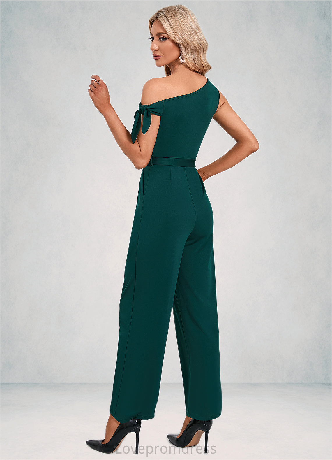 Yesenia One Shoulder Elegant Jumpsuit/Pantsuit Cotton Blends Maxi Dresses DYP0022491