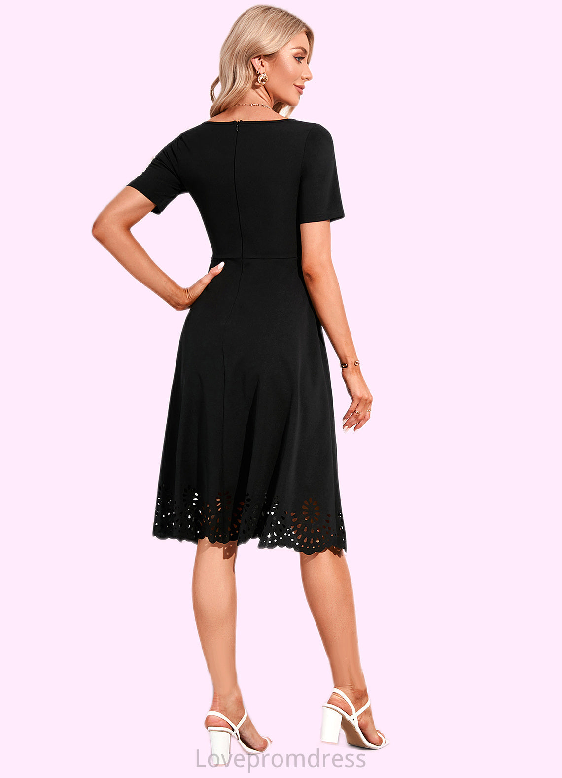 Chelsea V-Neck Elegant A-line Cotton Blends Midi Dresses DYP0022499