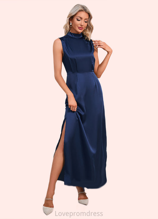 Jaiden High Neck Elegant A-line Satin Maxi Dresses DYP0022520