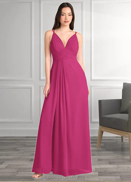 Mikayla April Hot Pink V Neck Maxi Dress Atelier Dresses | Azazie DYP0022895