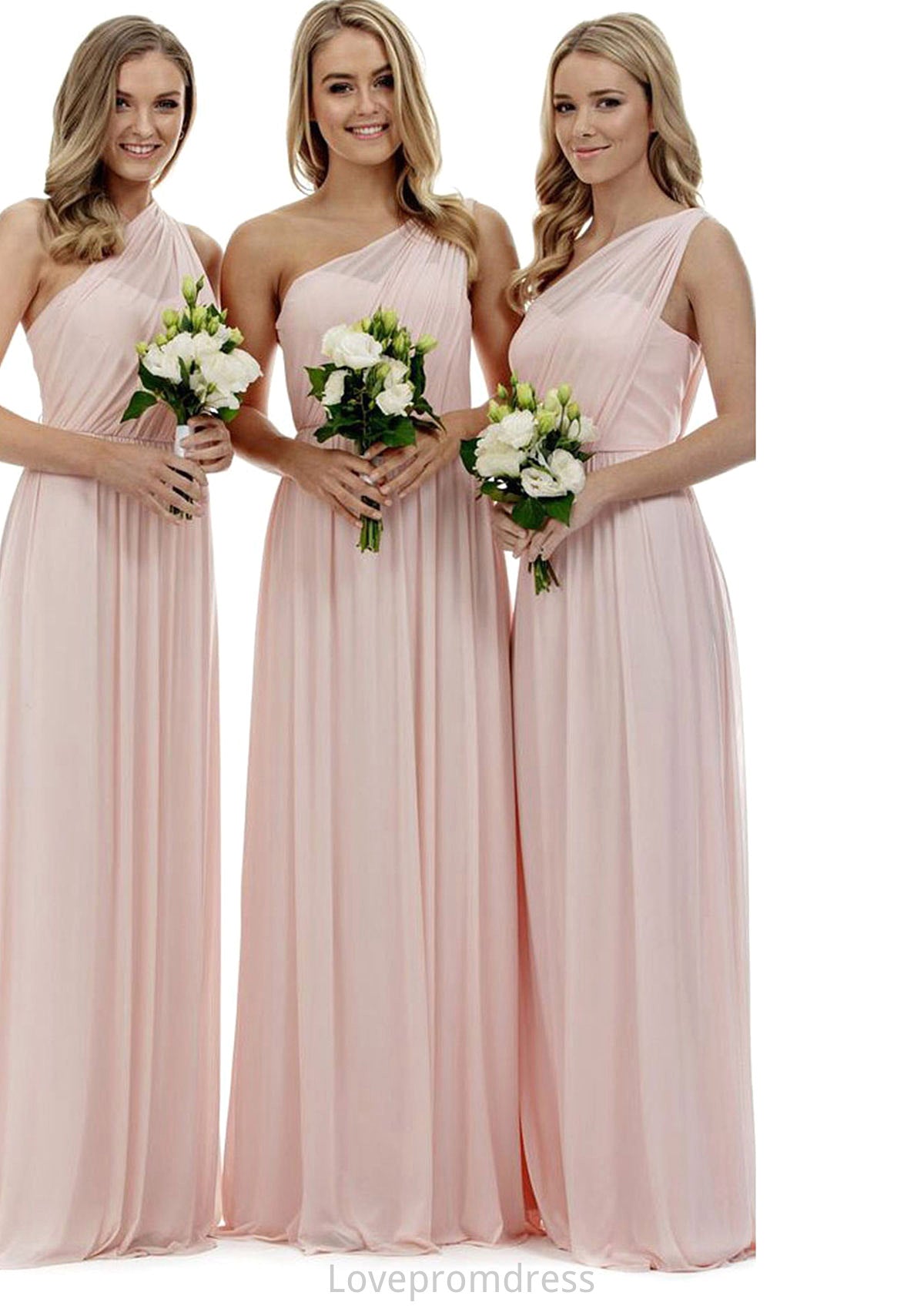 A-Line/Princess One-Shoulder Long/Floor-Length Chiffon Bridesmaid Dresses Alana DYP0025329