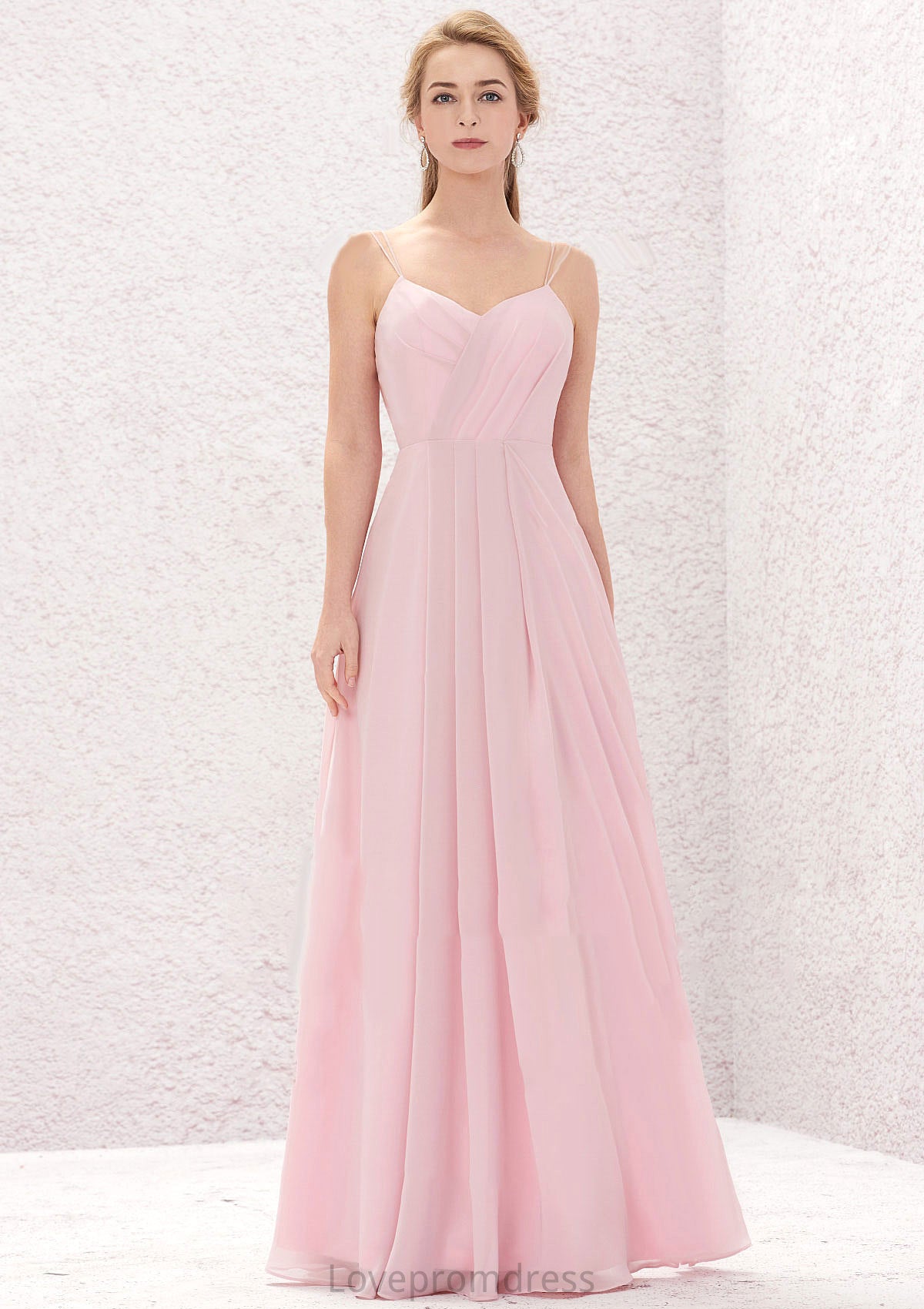 A-line Sweetheart Sleeveless Long/Floor-Length Chiffon Bridesmaid Dresses With Pleated Joslyn DYP0025335