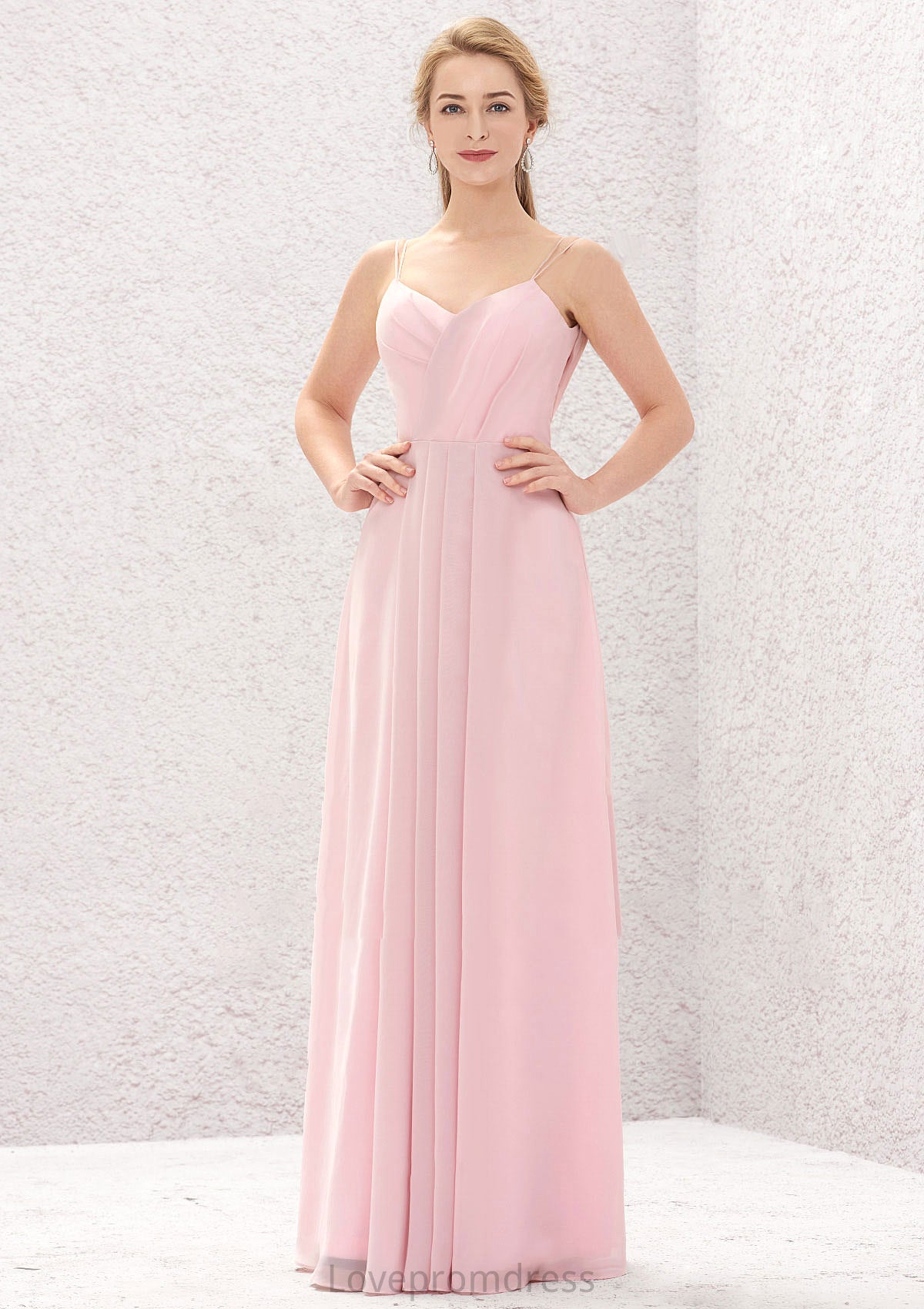 A-line Sweetheart Sleeveless Long/Floor-Length Chiffon Bridesmaid Dresses With Pleated Joslyn DYP0025335