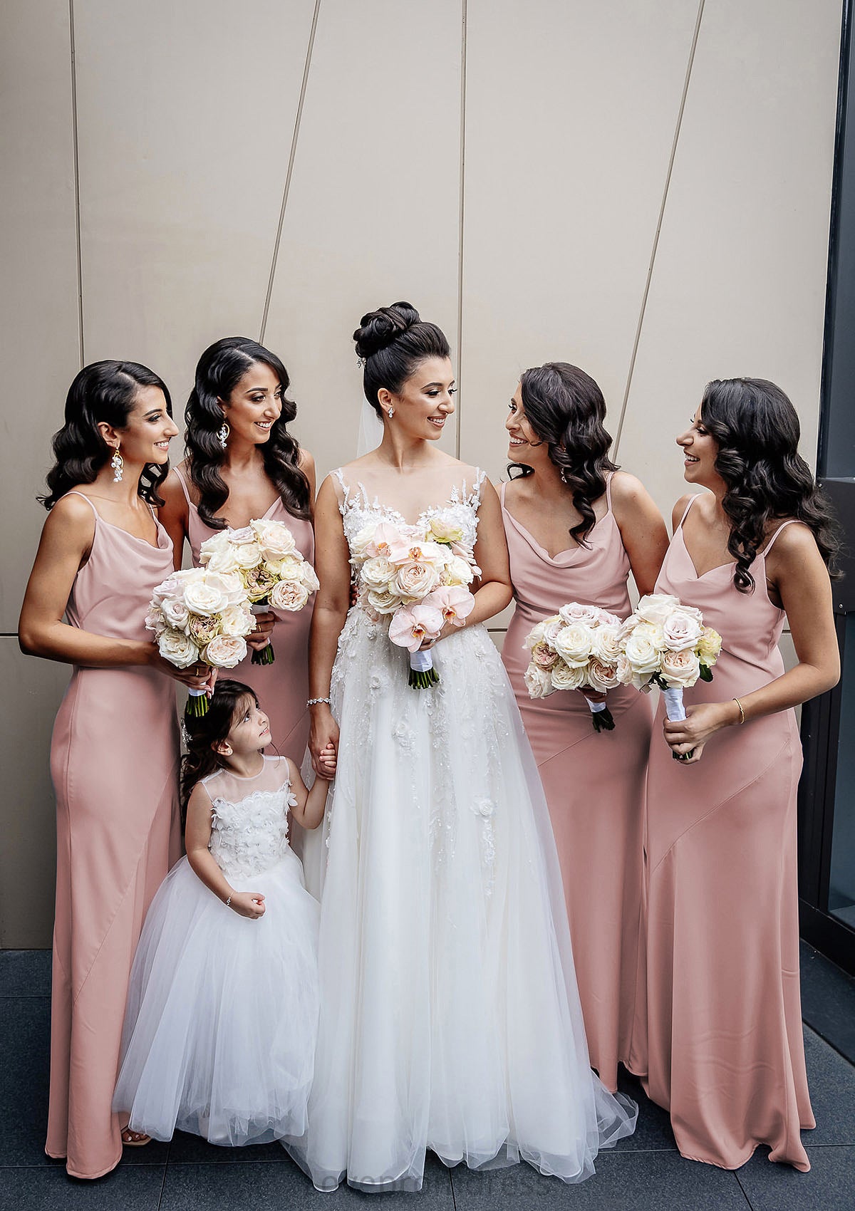 Sheath/Column Cowl Neck Spaghetti Straps Long/Floor-Length Satin Bridesmaid Dresses With Pleated Peggie DYP0025364