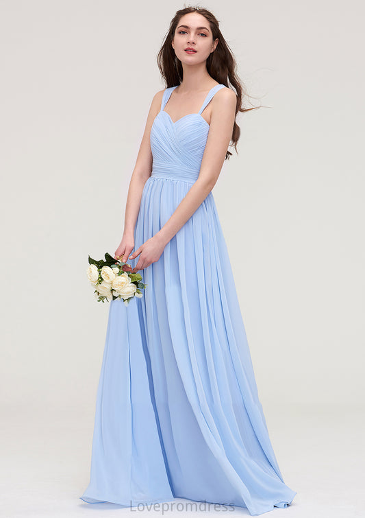 Sleeveless Sweetheart Long/Floor-Length Chiffon A-line/Princess Bridesmaid Dresses With Pleated Danika DYP0025437