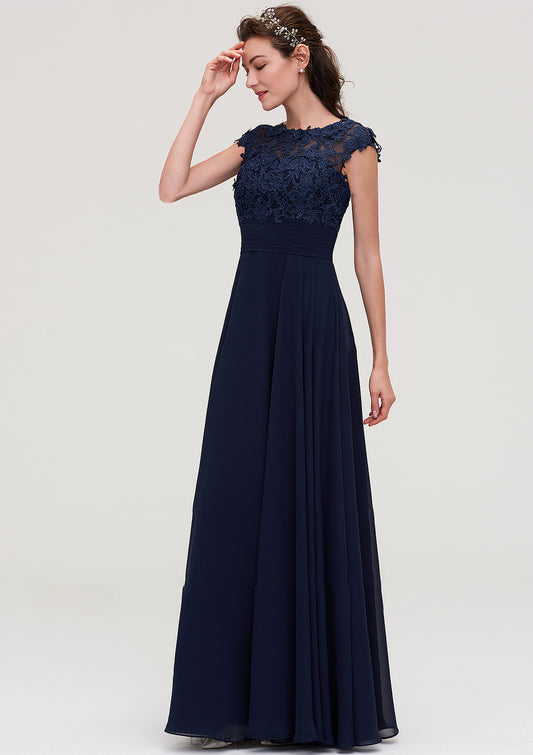 Sleeveless Chiffon A-line/Princess Long/Floor-Length Bridesmaid Dresseses With Appliqued Alanna DYP0025455