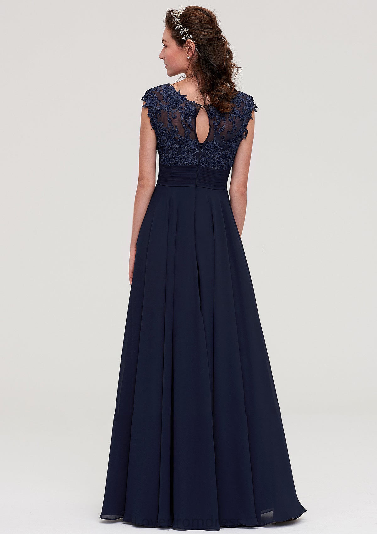 Sleeveless Chiffon A-line/Princess Long/Floor-Length Bridesmaid Dresseses With Appliqued Alanna DYP0025455