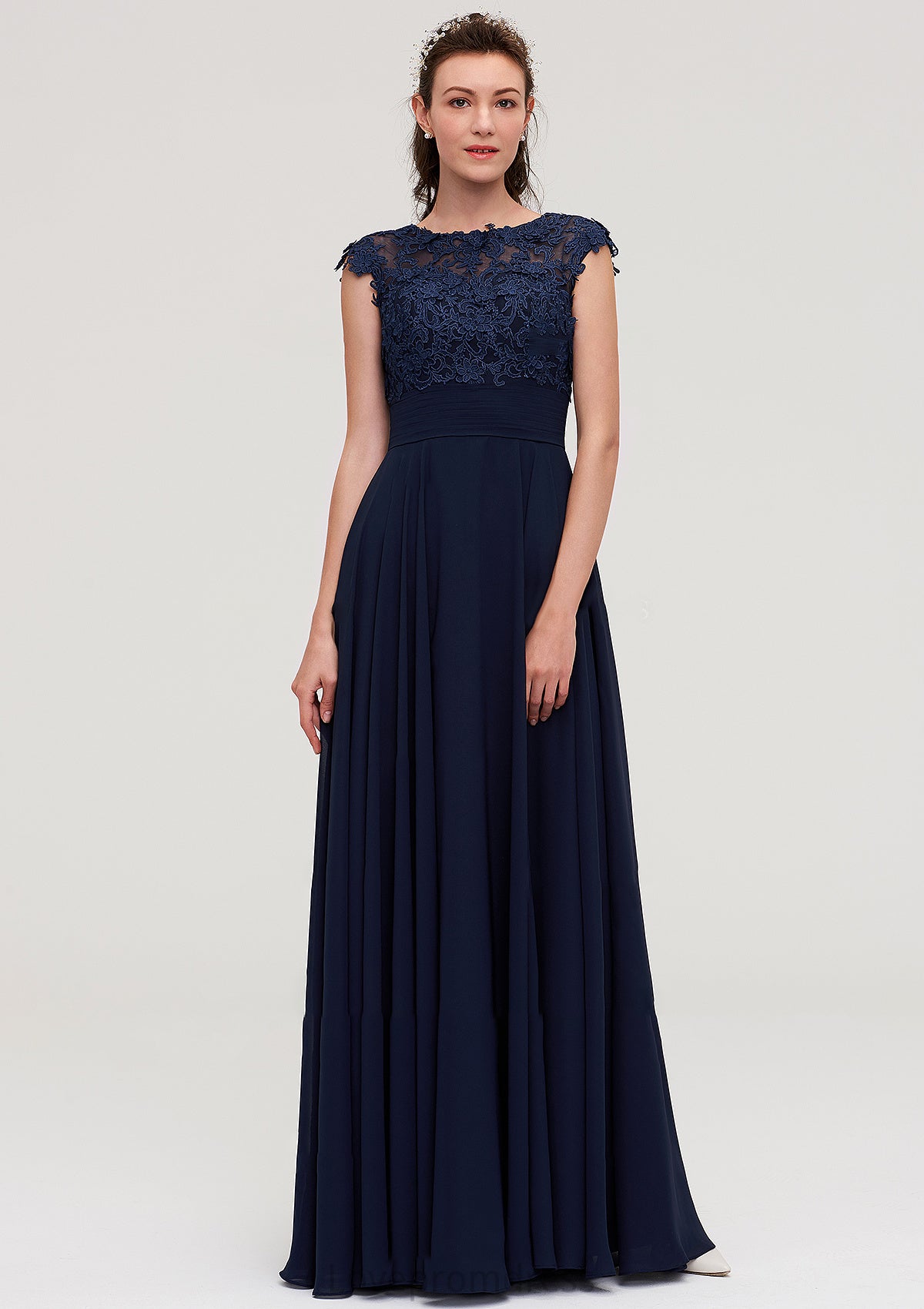 Sleeveless Chiffon A-line/Princess Long/Floor-Length Bridesmaid Dresseses With Appliqued Alanna DYP0025455