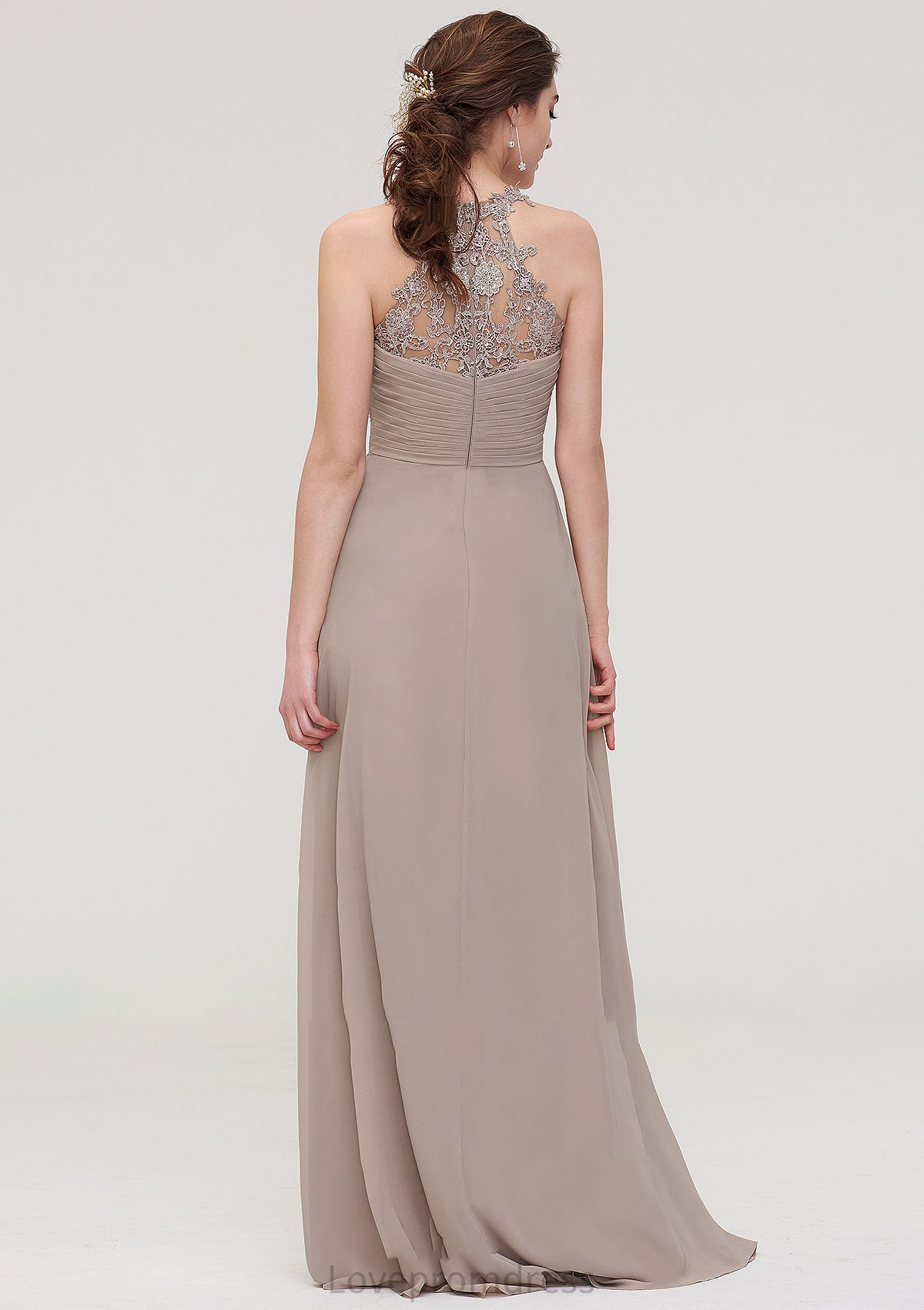 Sleeveless Sweetheart Long/Floor-Length Chiffon A-line/Princess Bridesmaid Dresses With Pleated Lace Athena DYP0025457