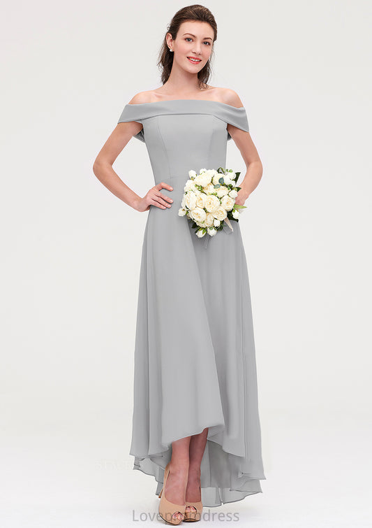 Off-the-Shoulder Sleeveless Asymmetrical Chiffon A-line/Princess Bridesmaid Dresseses Paityn DYP0025465