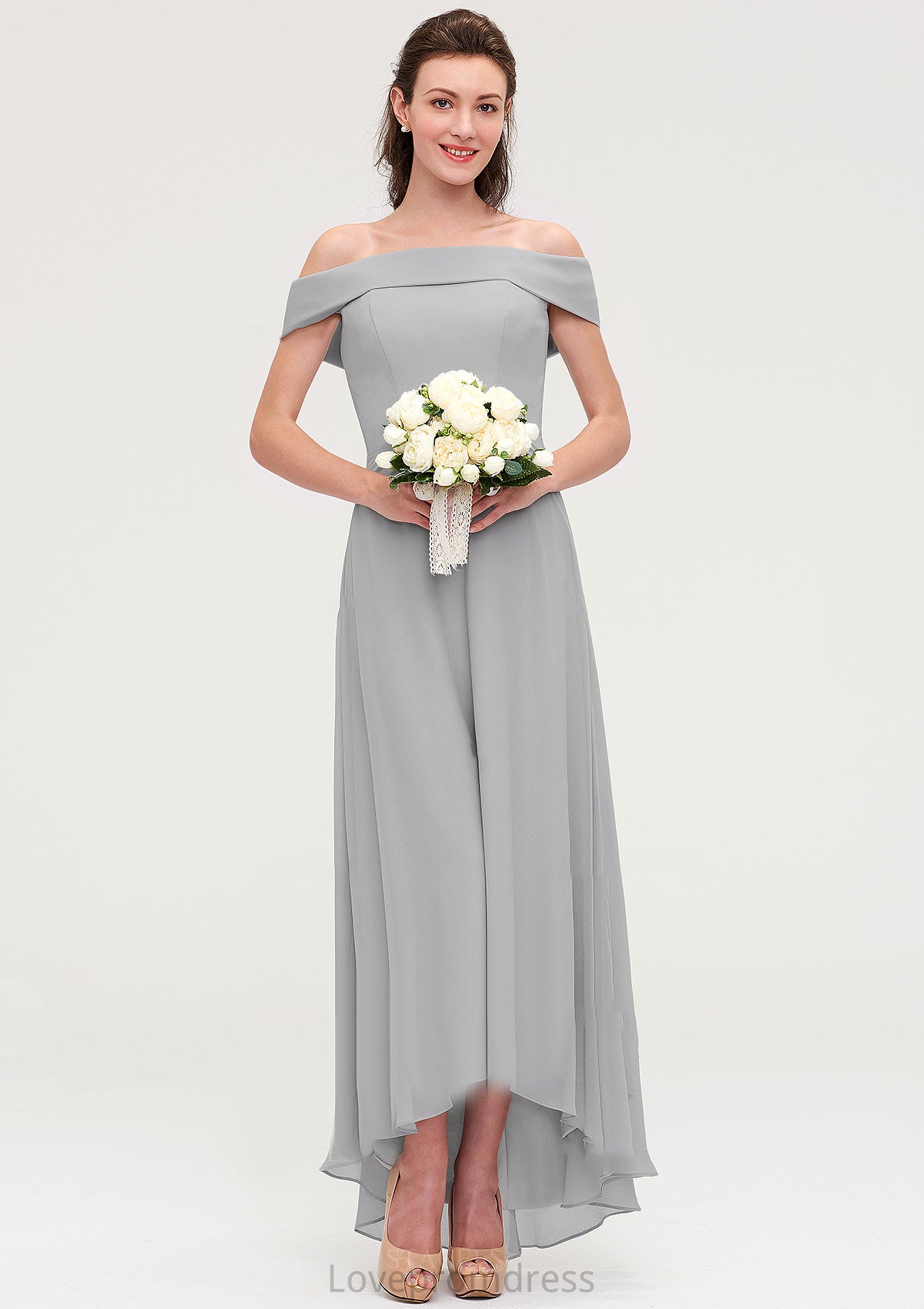 Off-the-Shoulder Sleeveless Asymmetrical Chiffon A-line/Princess Bridesmaid Dresseses Paityn DYP0025465