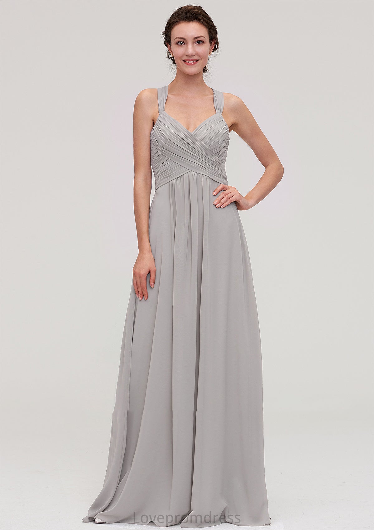 Sleeveless Sweetheart Long/Floor-Length Chiffon A-line/Princess Bridesmaid Dresseses With Pleated Beading Layla DYP0025478