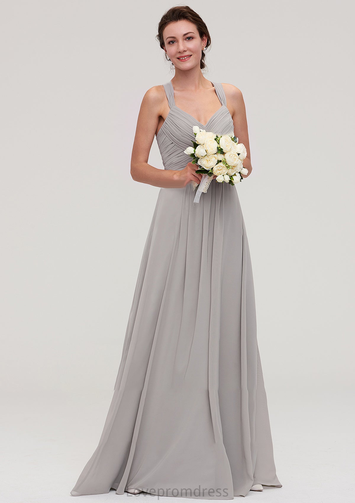 Sleeveless Sweetheart Long/Floor-Length Chiffon A-line/Princess Bridesmaid Dresseses With Pleated Beading Layla DYP0025478