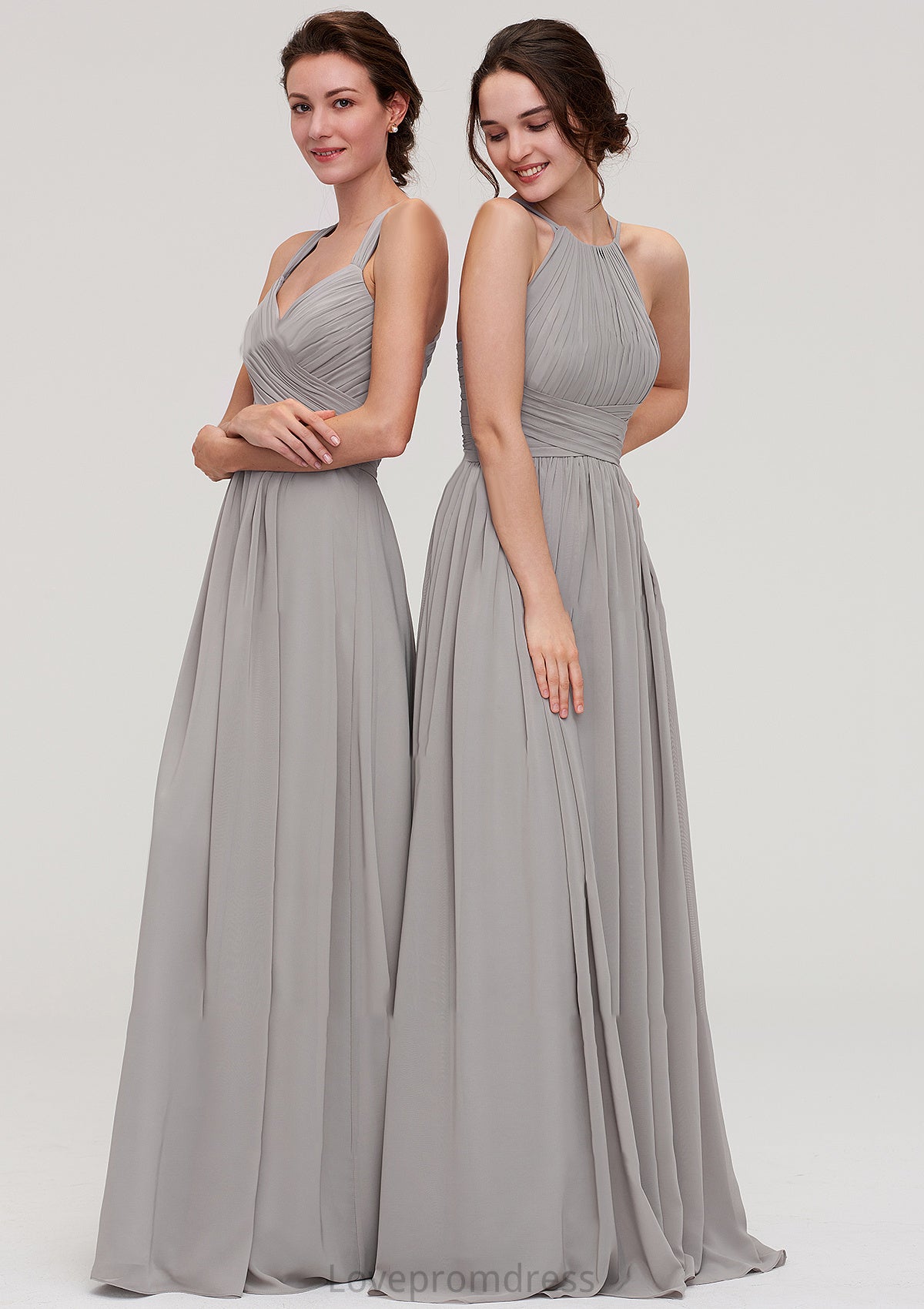 Sleeveless Sweetheart Long/Floor-Length Chiffon A-line/Princess Bridesmaid Dresseses With Pleated Beading Layla DYP0025478