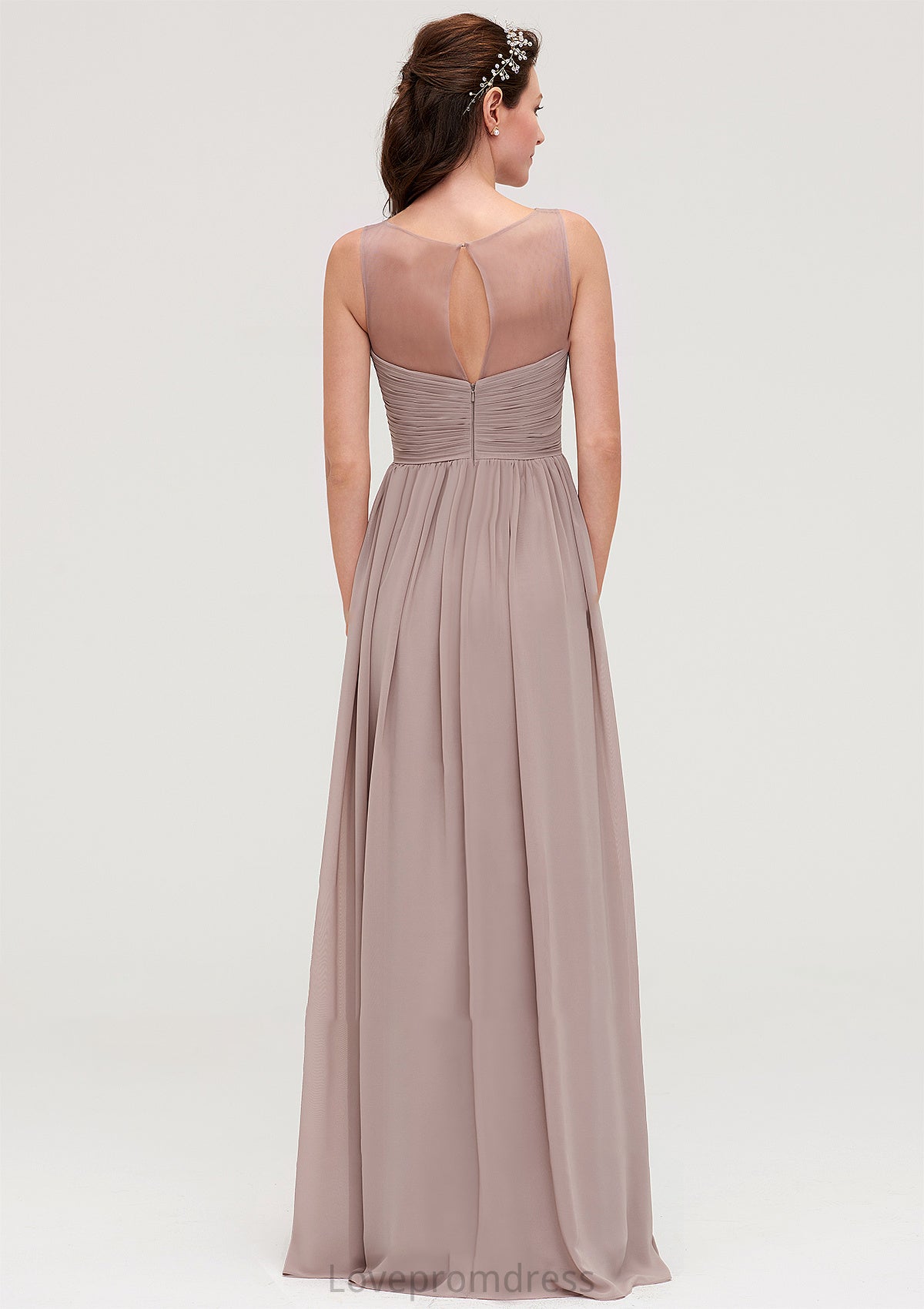 Sleeveless A-line/Princess Chiffon Long/Floor-Length Bridesmaid Dresseses With Pleated Jazmyn DYP0025479