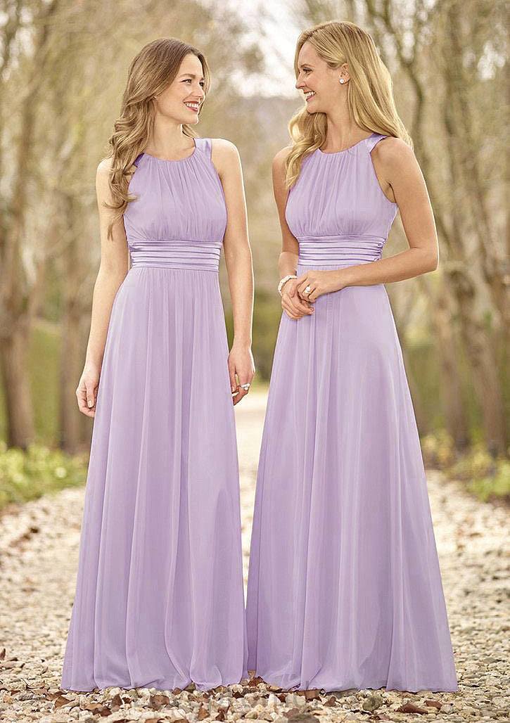 Scoop Neck A-Line/Princess Long/Floor-Length Chiffon Bridesmaid Dresses Kiana DYP0025516