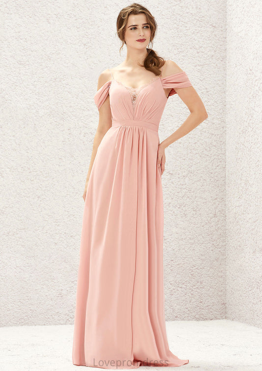 A-line Sweetheart Sleeveless Chiffon Long/Floor-Length Bridesmaid Dresses With Pleated Lace Chanel DYP0025629