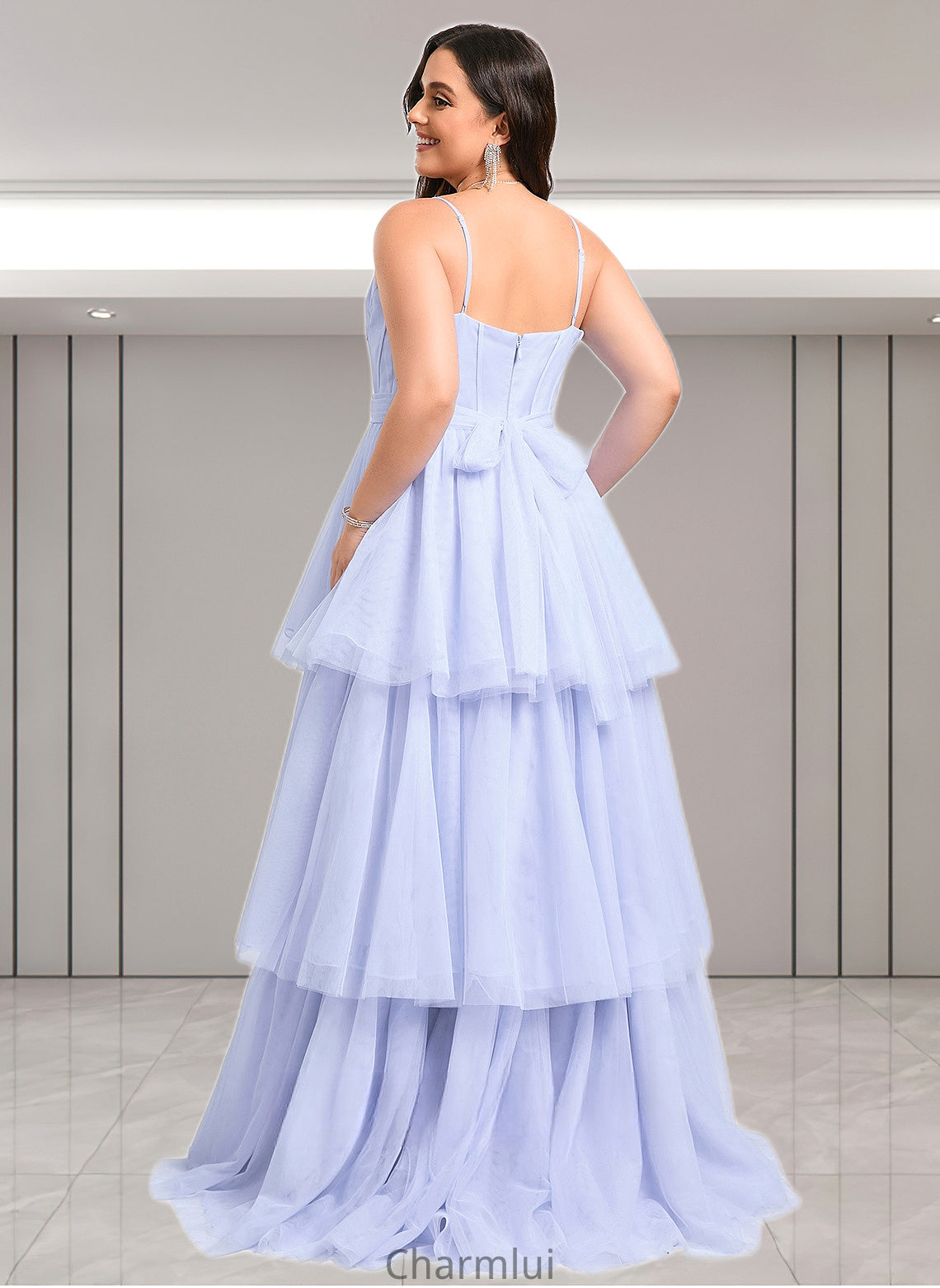 Yamilet Ball-Gown/Princess Sweetheart Sweep Train Tulle Prom Dresses With Bow DYP0025843