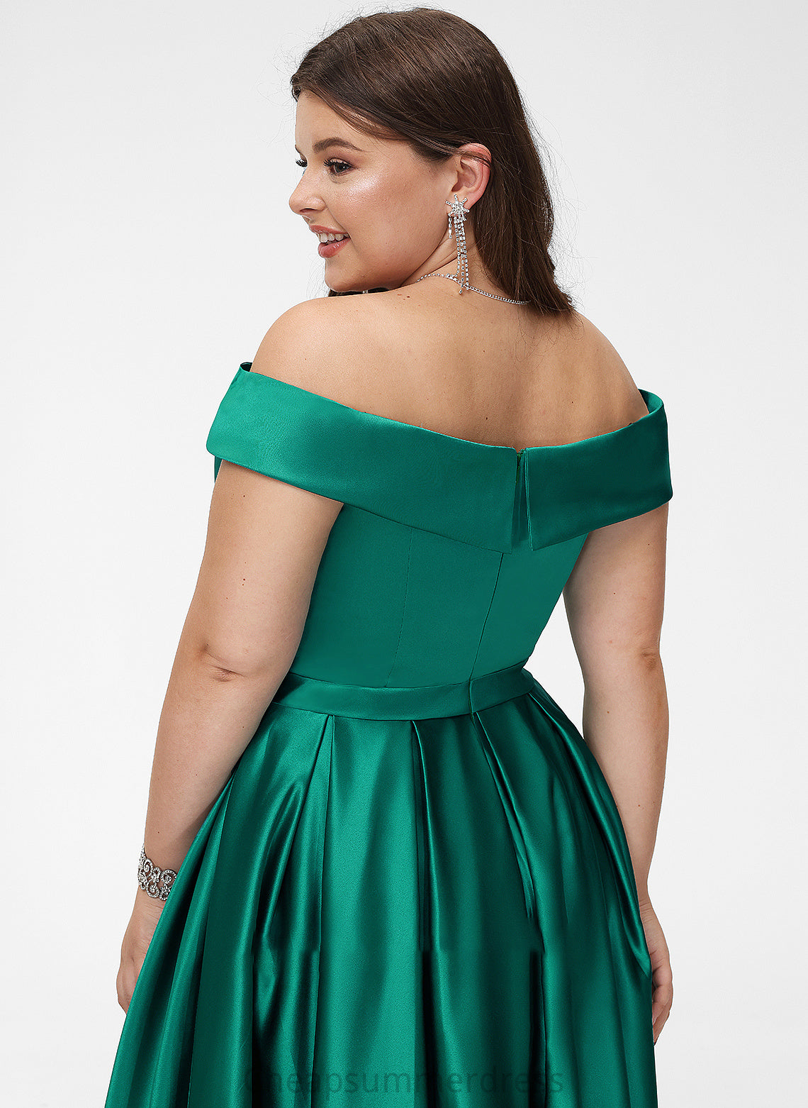 Prom Dresses Ball-Gown/Princess Pockets Split Off-the-Shoulder Front With Satin Floor-Length Heidi