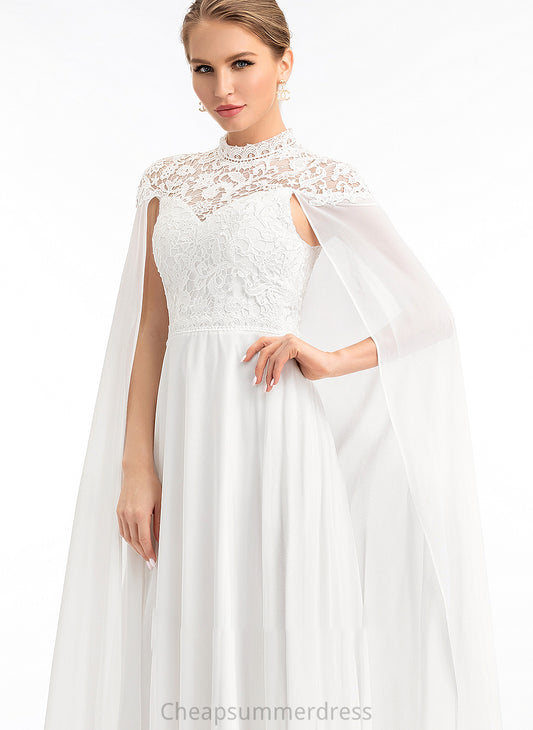 High A-Line Wedding Dresses Dress Wedding Abby Neck Floor-Length Chiffon