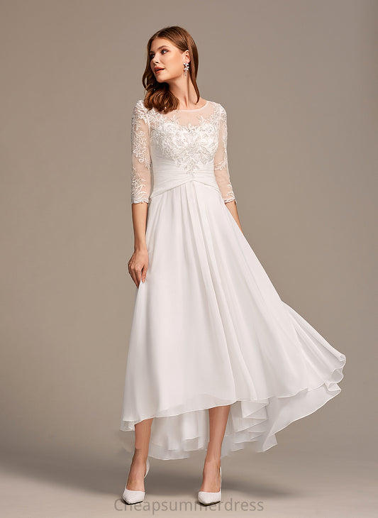 Wedding Illusion A-Line Asymmetrical Wedding Dresses Dress Makenzie Lace With