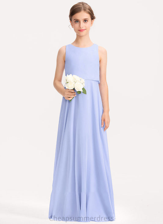 Neck Floor-Length Junior Bridesmaid Dresses Chiffon Julianne A-Line Scoop