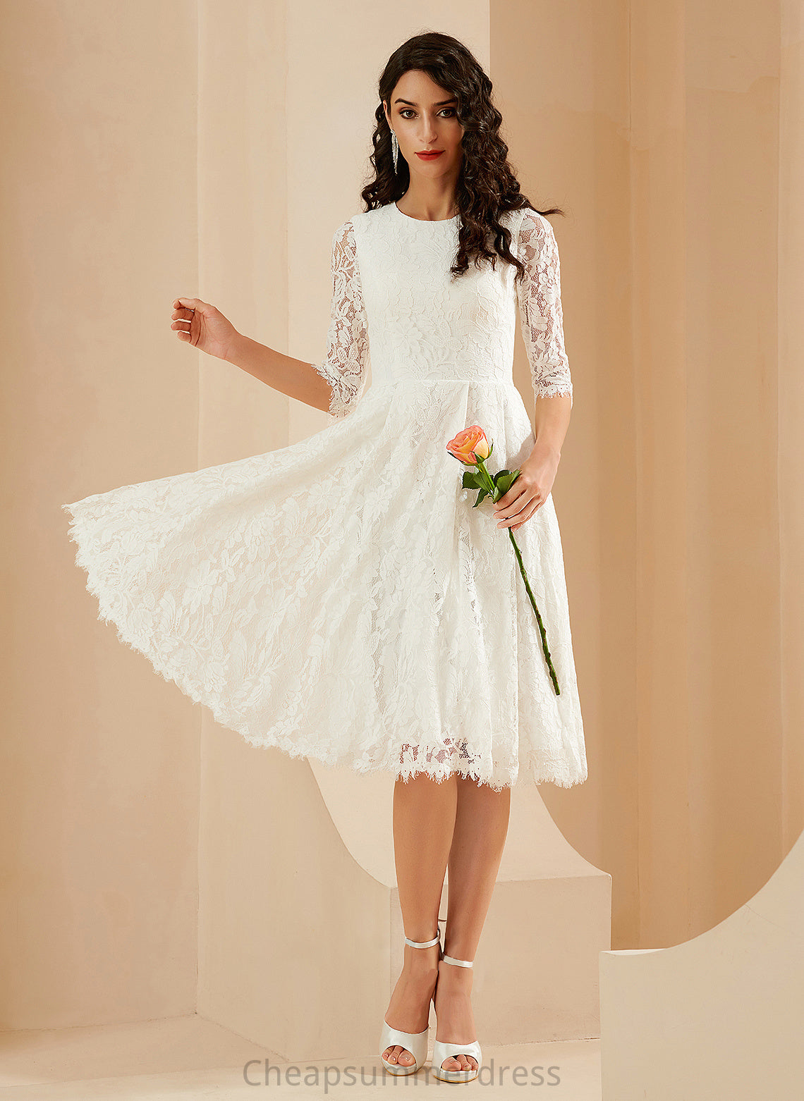 A-Line Dress Jimena Knee-Length Wedding Dresses Wedding