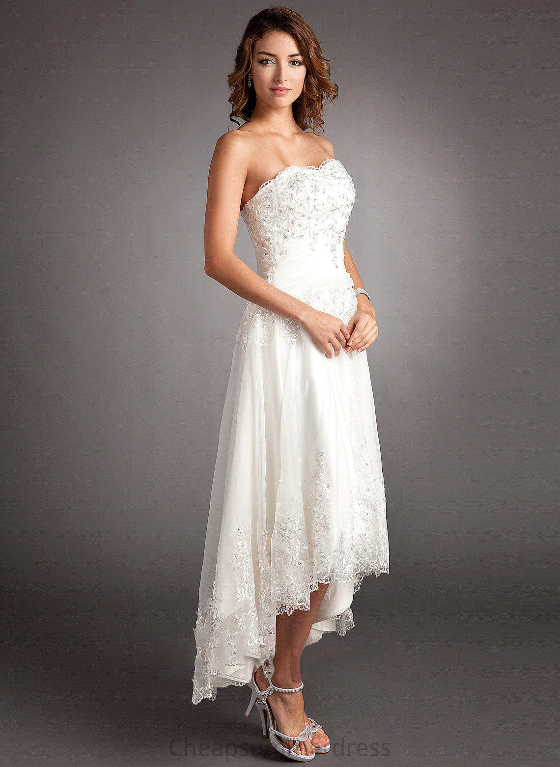 Beading Tulle A-Line Sweetheart Wedding Dress Lace With Wedding Dresses Asymmetrical Isabel