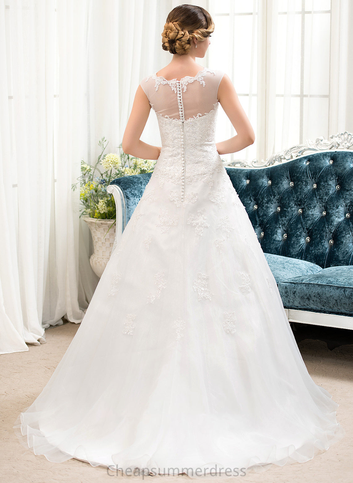 With Wedding Dresses Wedding Sequins Ball-Gown/Princess Dress Beading Deja Organza Sweep Tulle Train Illusion