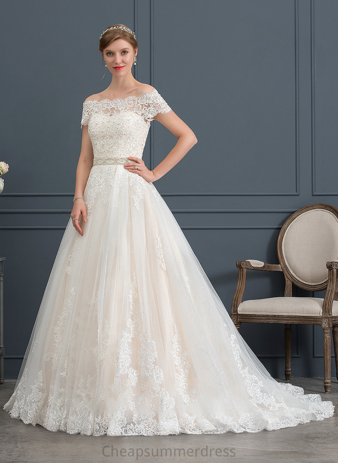 Sierra Train Wedding With Tulle Sequins Court Beading Ball-Gown/Princess Wedding Dresses Dress