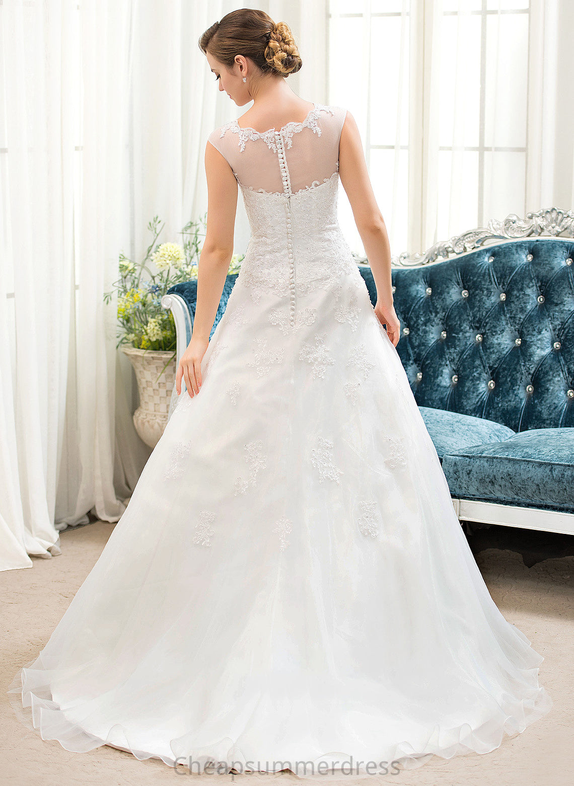 With Wedding Dresses Wedding Sequins Ball-Gown/Princess Dress Beading Deja Organza Sweep Tulle Train Illusion