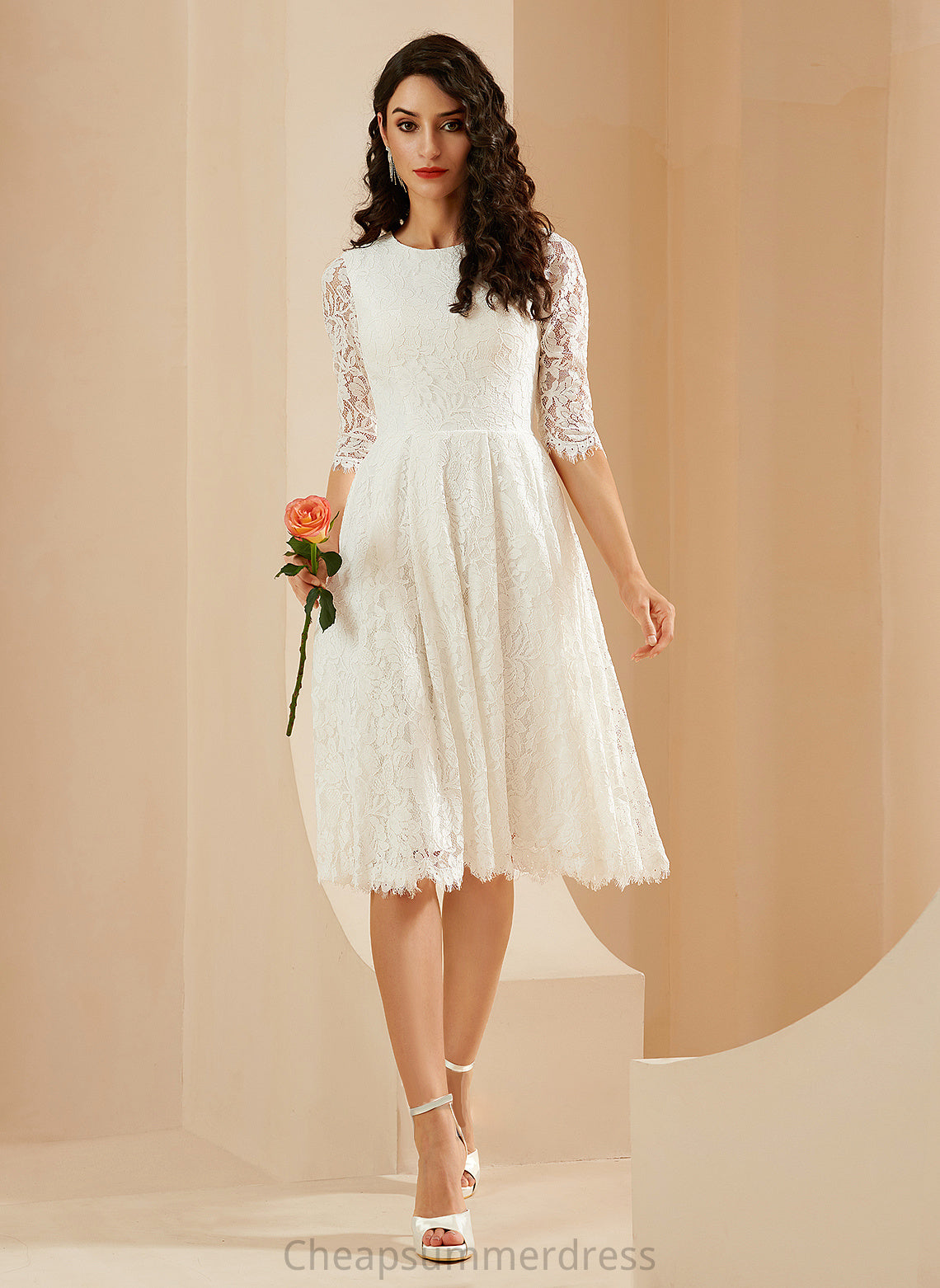 A-Line Dress Jimena Knee-Length Wedding Dresses Wedding