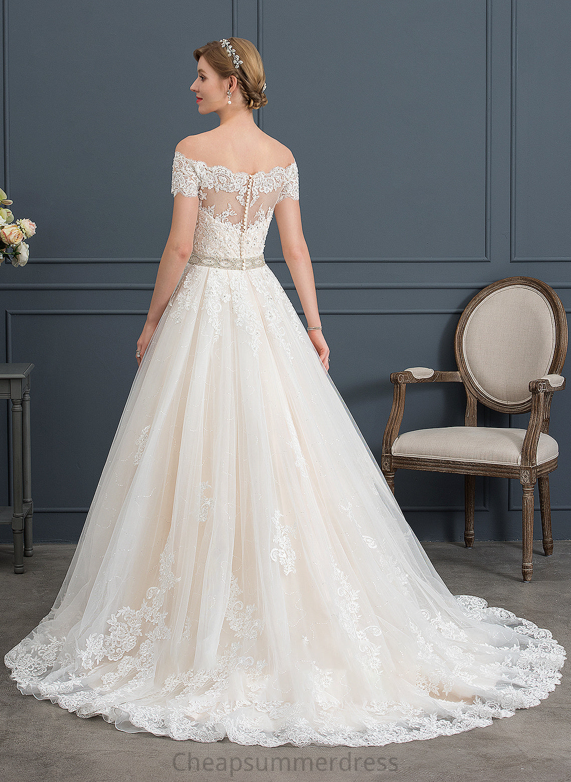 Sierra Train Wedding With Tulle Sequins Court Beading Ball-Gown/Princess Wedding Dresses Dress